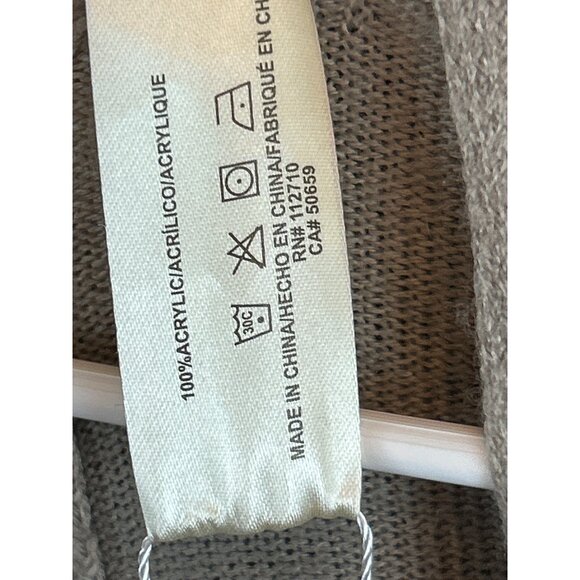 Womens Taupe Poncho Cape One Size Minimalist Fall Fashion Money Classic - Picture 7 of 9